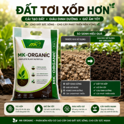 Phân Bón Hữu Cơ MK Organic 5KG Dạng Bột – Kích Rễ Mạnh, Cải Tạo Đất, Dưỡng Cây Xanh Tốt Cho Cây Cảnh,Rau Sạch