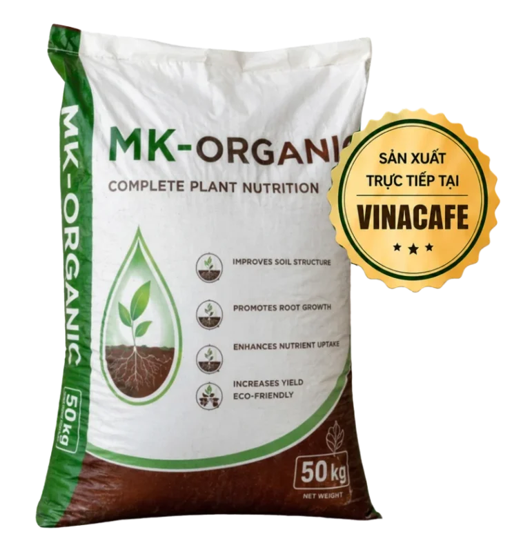 Bao phân bón hữu cơ MK-Organic 50 kg sản xuất trực tiếp tại Vinacafe
